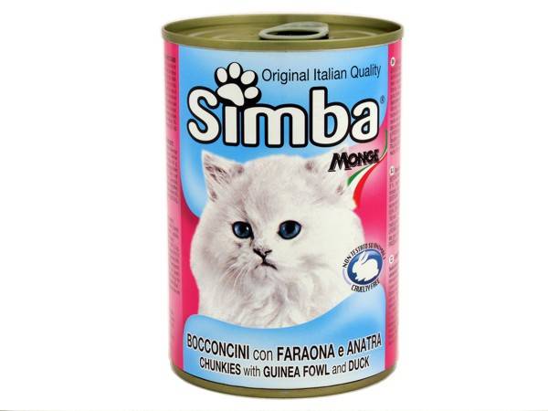 SIMBA  WET CAT FOOD CHUNKS WITH GUINEA FOWL & DUCK 415g - Code 3705007