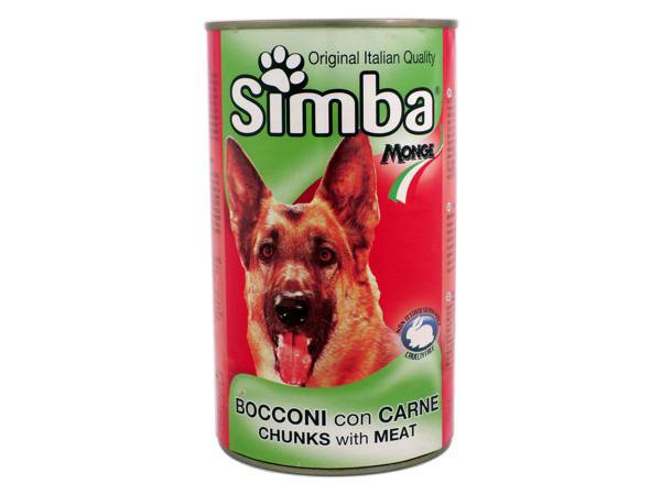 SIMBA WET DOG FOOD CHUNKS WITH MEAT 1230g - Code 3703001